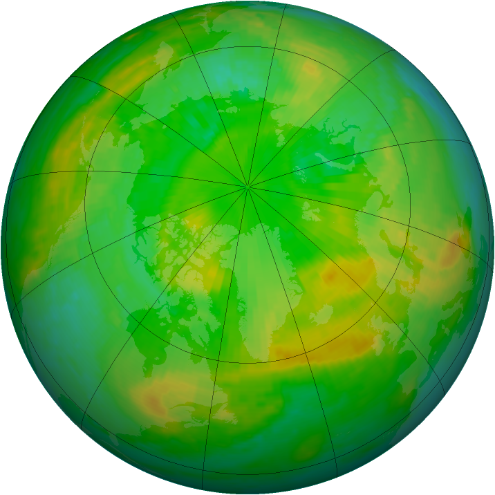Arctic ozone map for 10 July 1998